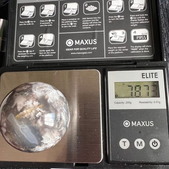 Black Flower Agate‎ Sphere (1) - Picture 10 of 10